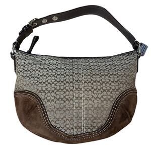 Coach Vtg Signature Brown Suede Soho Small Hobo Shoulder Bag #2154 Y2k